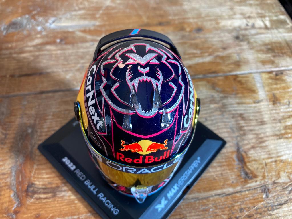 ✅ Max Verstappen 1:4 helm Miami GP 2022 Red Bull Racing RB18, Verzamelen, Ophalen of Verzenden, Nieuw, Formule 1