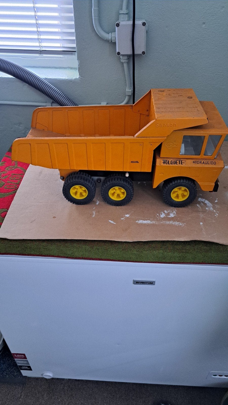 Vintage Sanson Volquete Hidraulico Kiepwagen Speelgoed, Ophalen, Gebruikt