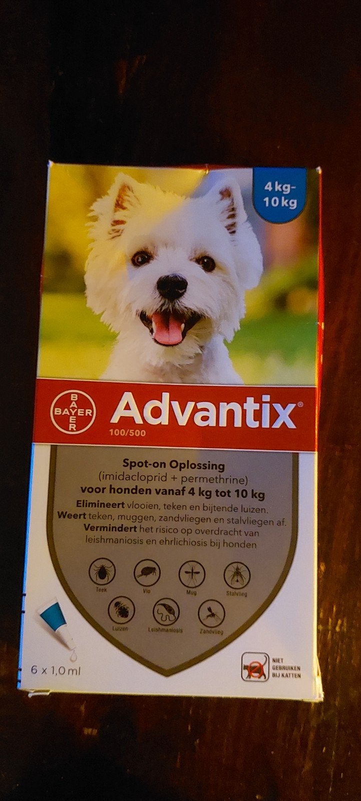 Pipetjes tegen vlooien, teken
en zandvliegjes. 4 tot 10 kg., Verzenden, Nieuw