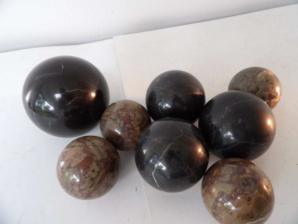Italiaanse Bollen marmer, zwart/taupe, 80er jaren, Ophalen of Verzenden