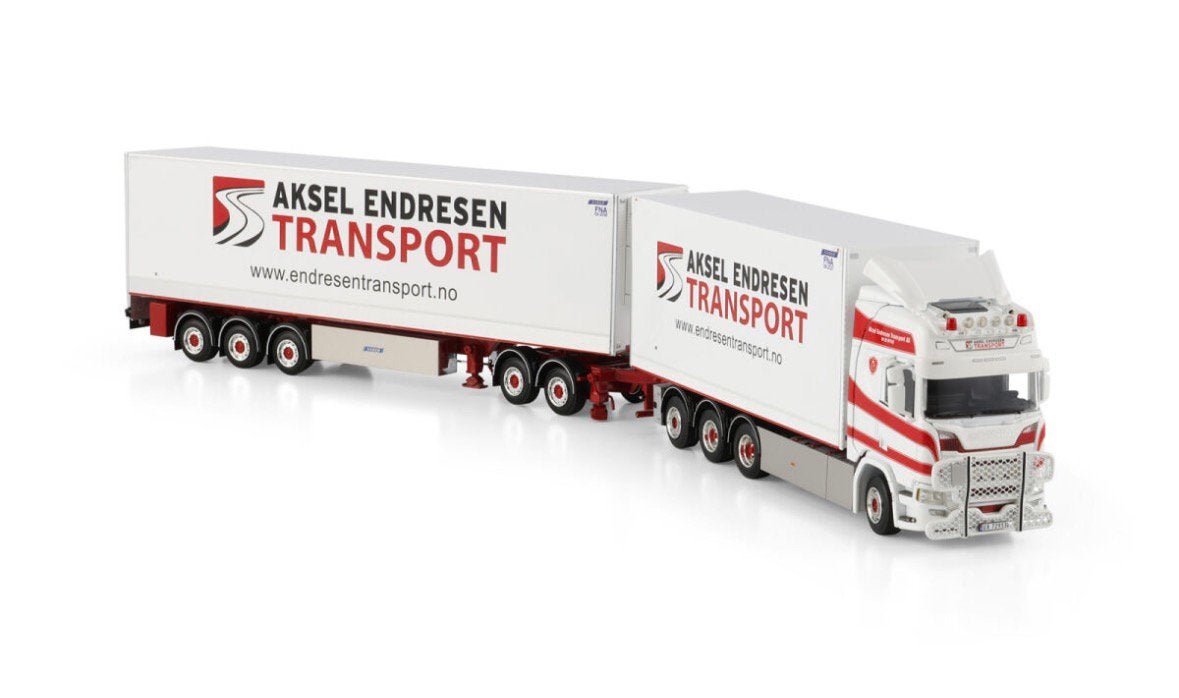 WSI SCANIA R Highline + dolly + koelaanhanger AKSEL ENDRESEN, ., Nieuw, Ophalen of Verzenden, .