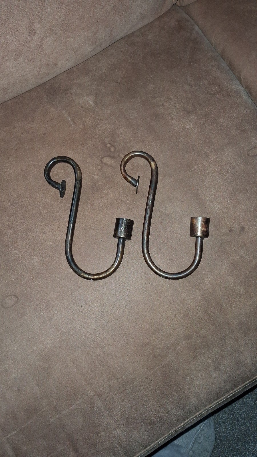 Antieke koperen of bronzen kandelaars (2 stuks), Ophalen of Verzenden, Koper of Brons