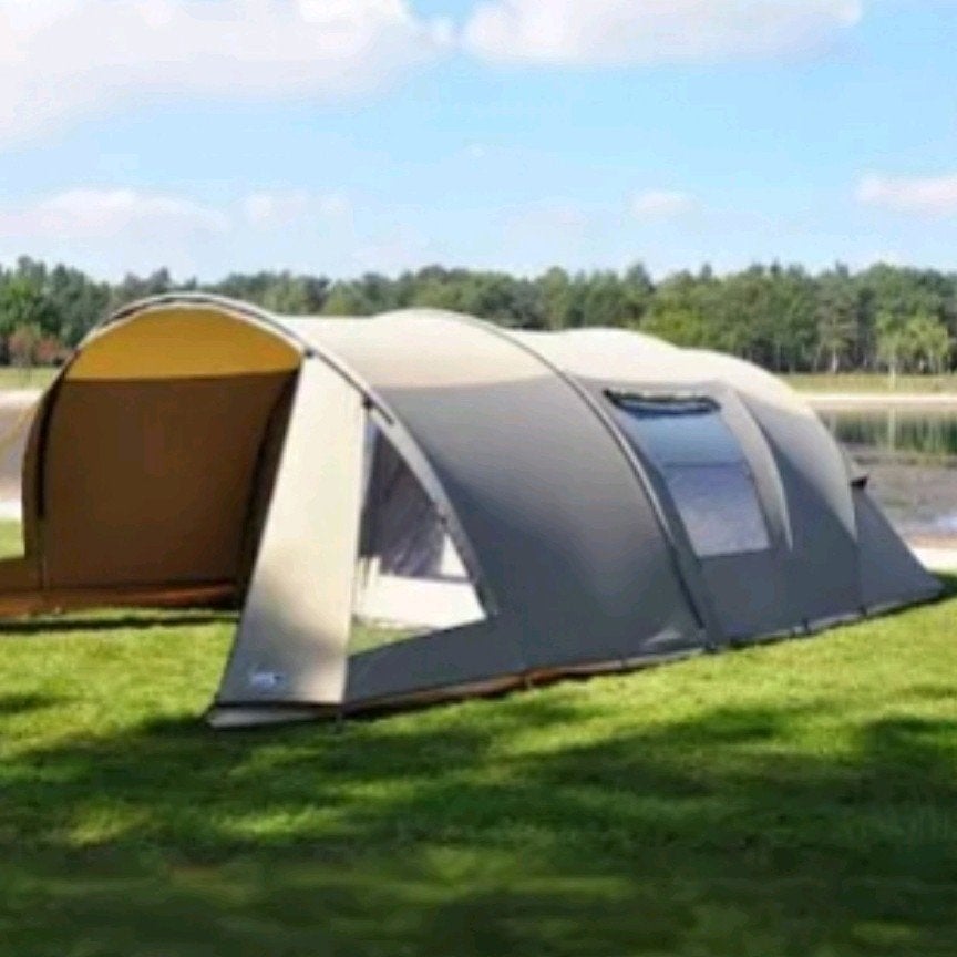 Falco tunneltent 3500  zand/ lichtgroen, Caravans en Kamperen, Ophalen, Gebruikt, Tot en met 4
