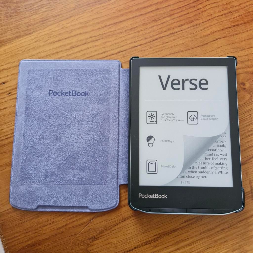 PocketBook Verse E-reader met hoesje, Computers en Software, E-readers, 8 GB, 6 inch of minder, Ophalen of Verzenden, Zo goed als nieuw