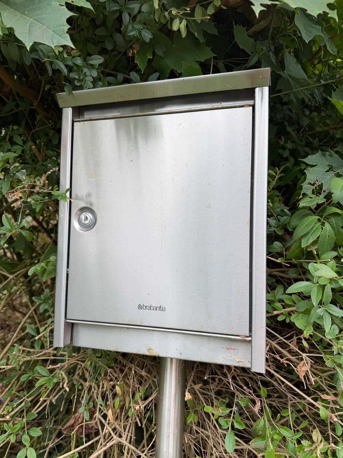 Brabantia RVS brievenbus met paal, Ophalen, Gebruikt, Rvs, Staande brievenbus