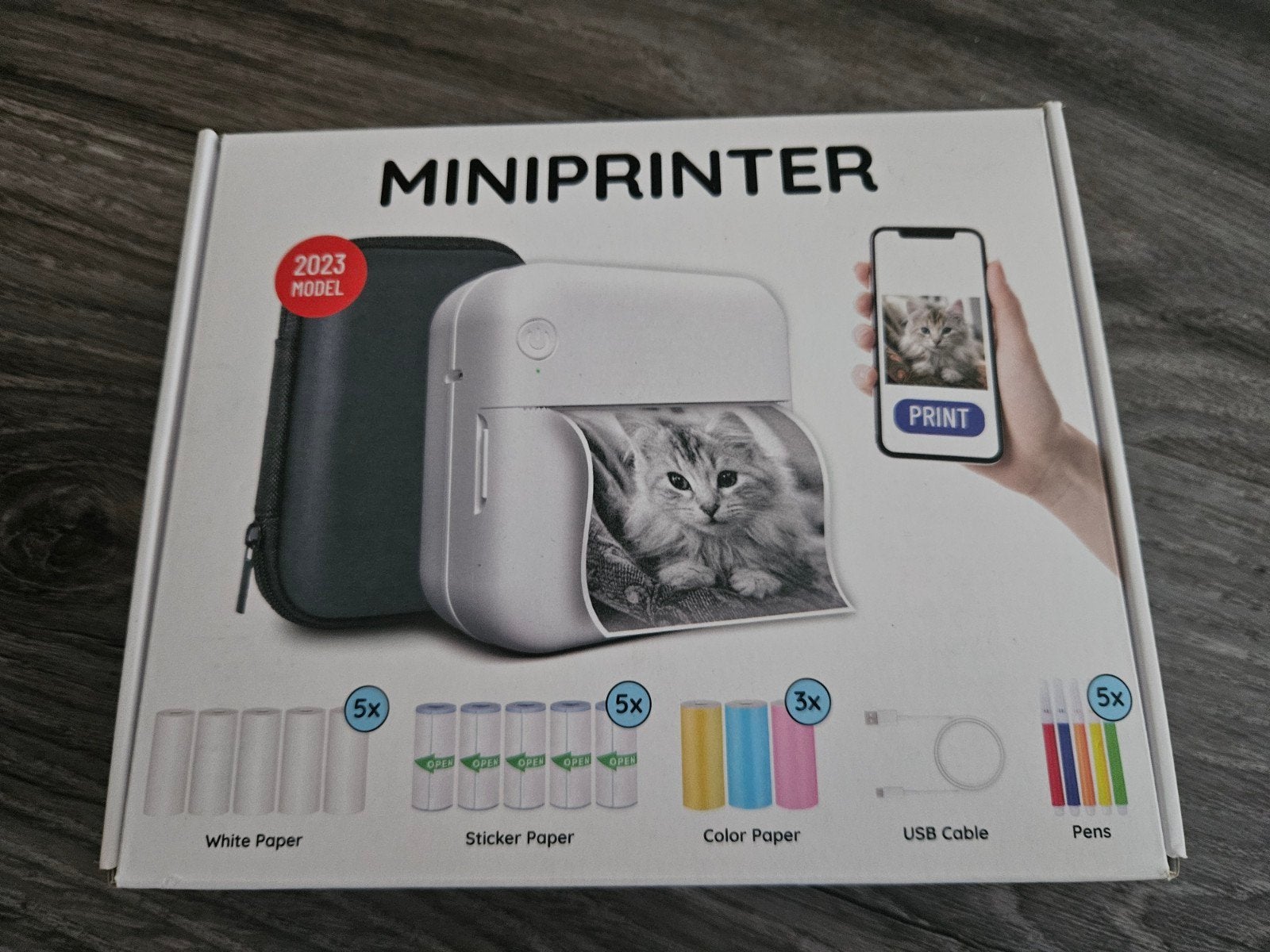 Agodeo Miniprinter Complete Set - Wit & Gekleurd Papier, Printer, Nieuw, Ophalen of Verzenden, Thermo-printer