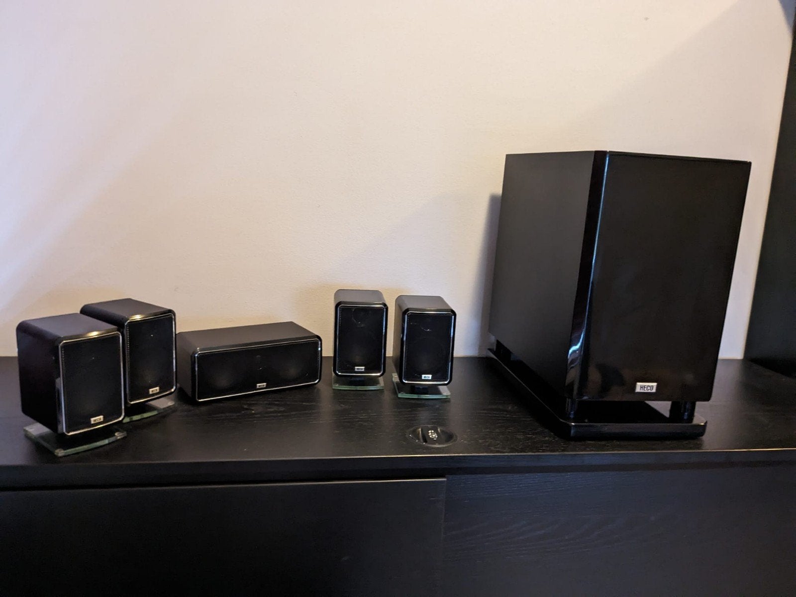 Heco Ambient 5.1A Surroundset met Subwoofer, Gebruikt, 60 tot 120 watt, Surroundset, Geschikt voor surround/home cinema