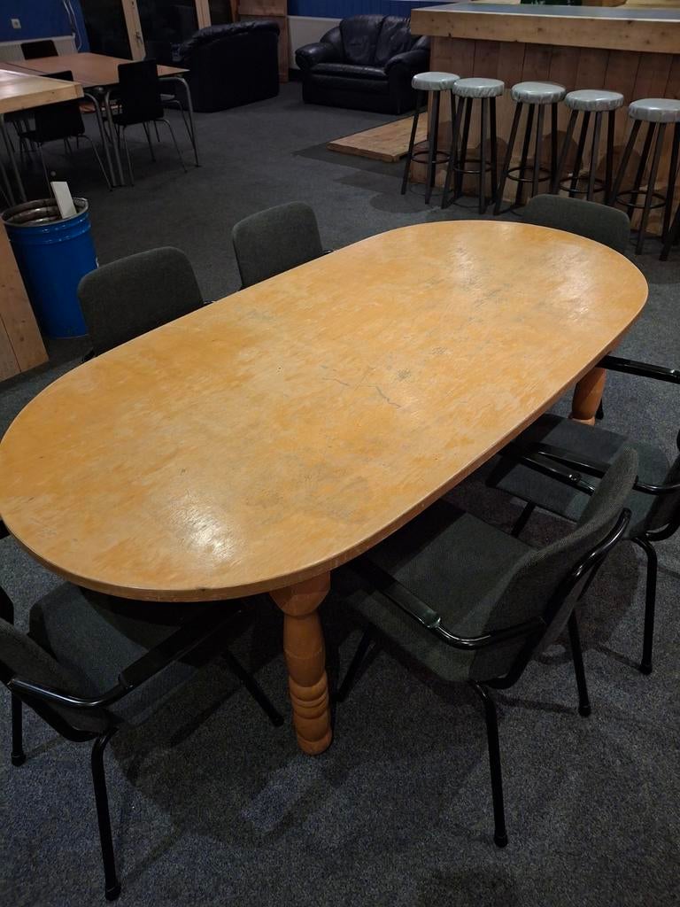 Ovale eettafel - 200x100 cm, Huis en Inrichting, Tafels | Eettafels, Ophalen, Gebruikt, 200 cm of meer, 50 tot 100 cm