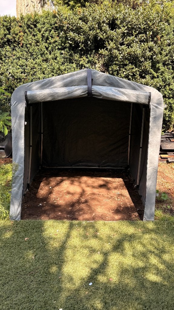Tuintent / opslag / Fietstent voor in de tuin, Kunststof, Gebruikt, Schuur, Minder dan 200 cm