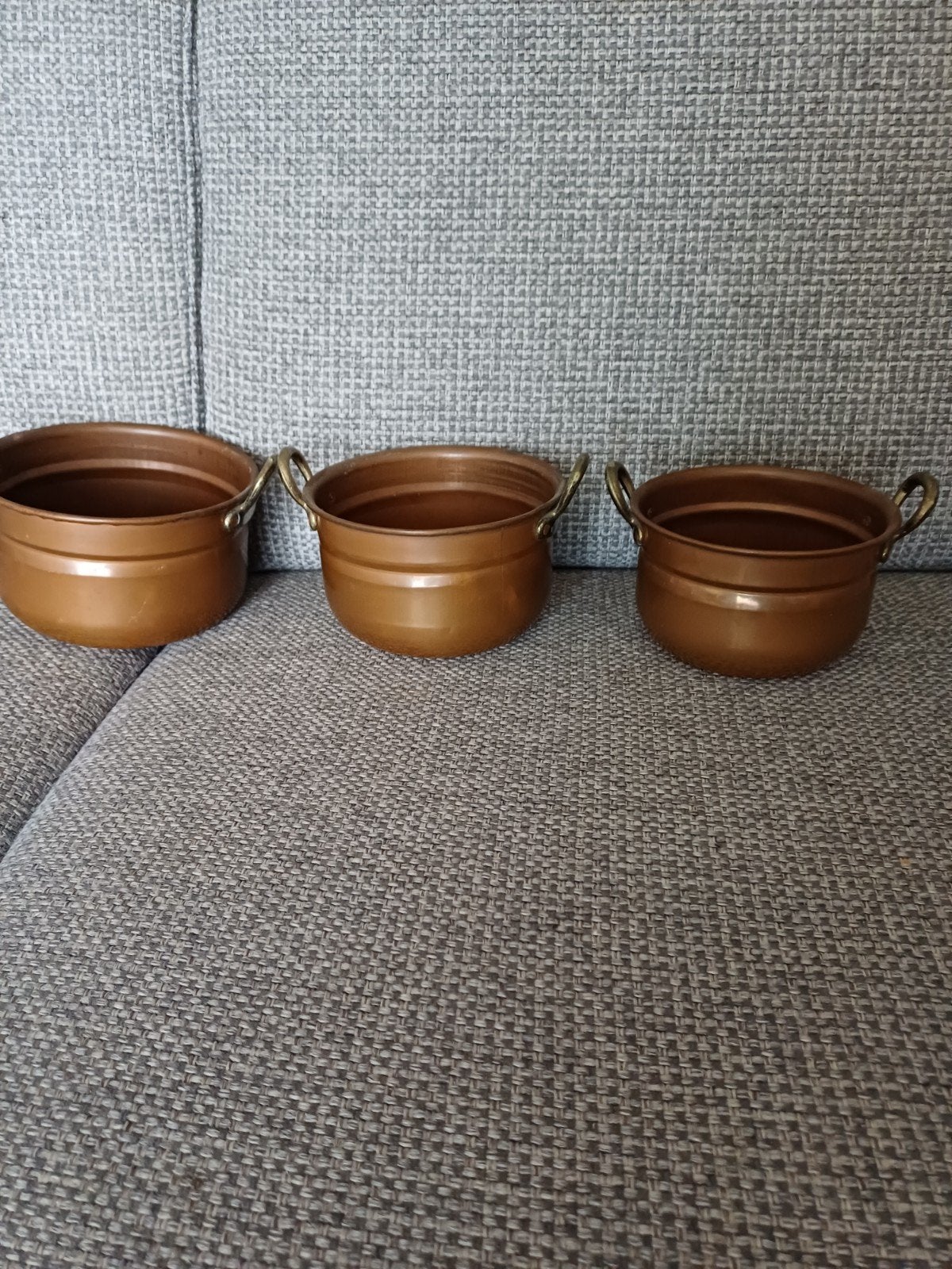 3 mooie koperen potten. 3 verschillende maten., Ophalen