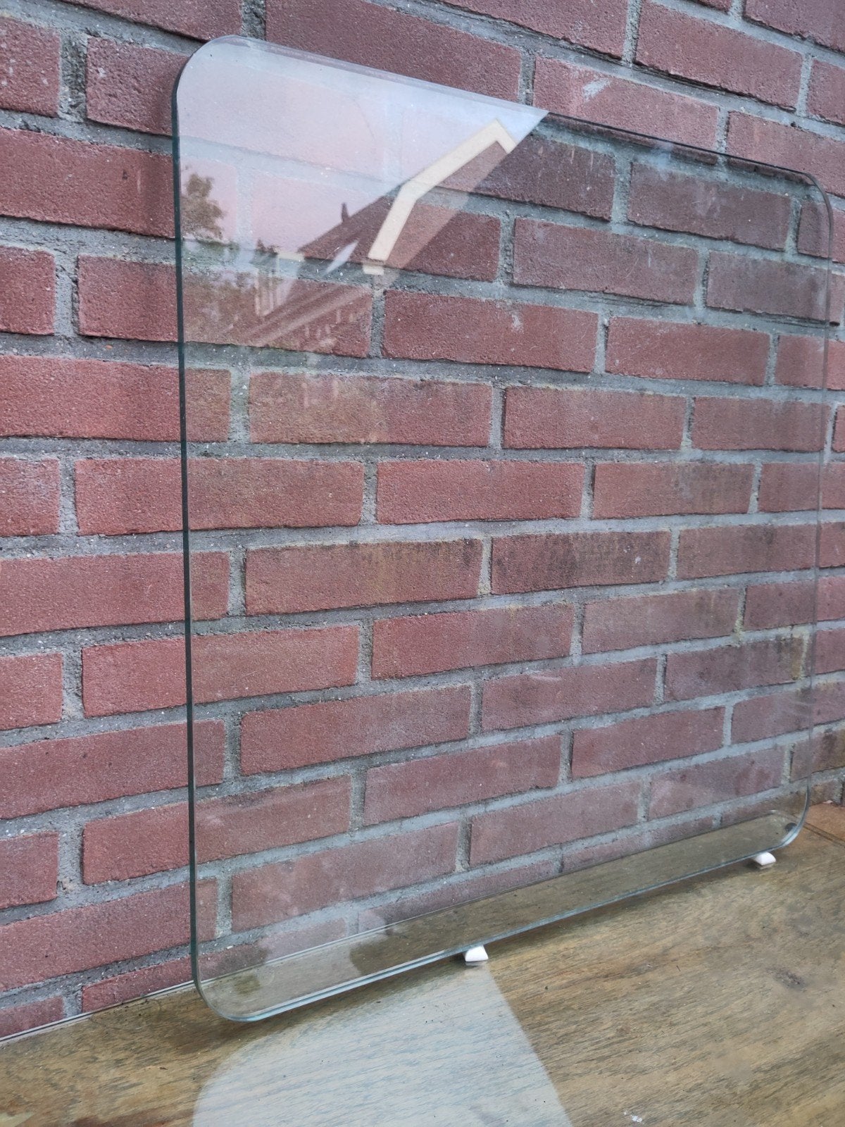 Glasplaat -  65 x 65 cm, afgerond, 1cm dik, Doe-het-zelf en Verbouw, Glas en Ramen, Gebruikt, Glasplaat, Minder dan 80 cm, Minder dan 80 cm