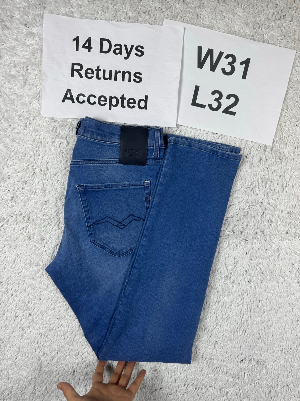 Replay Micky M Jeans Slim Tapered Fit Hyperflex Blauw W31 L3, Kleding | Heren, Blauw, W32 (confectie 46) of kleiner, Ophalen of Verzenden