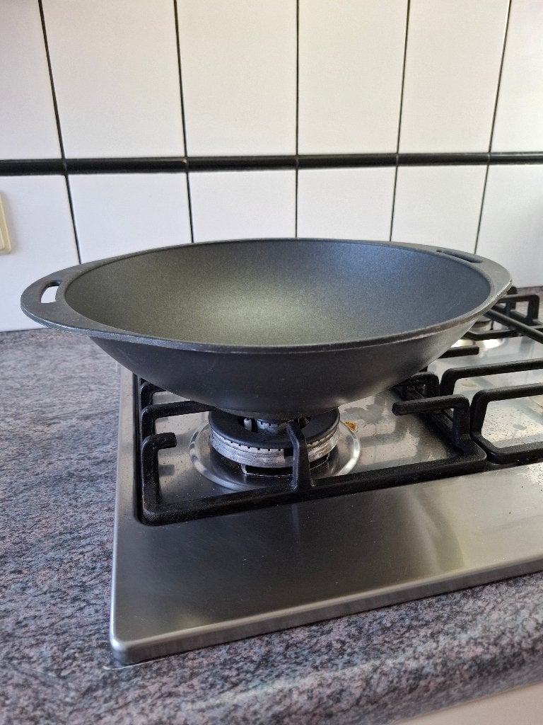 wokpan, Huis en Inrichting, Keuken | Potten en Pannen, Gebruikt, BK, Aluminium, Ophalen of Verzenden