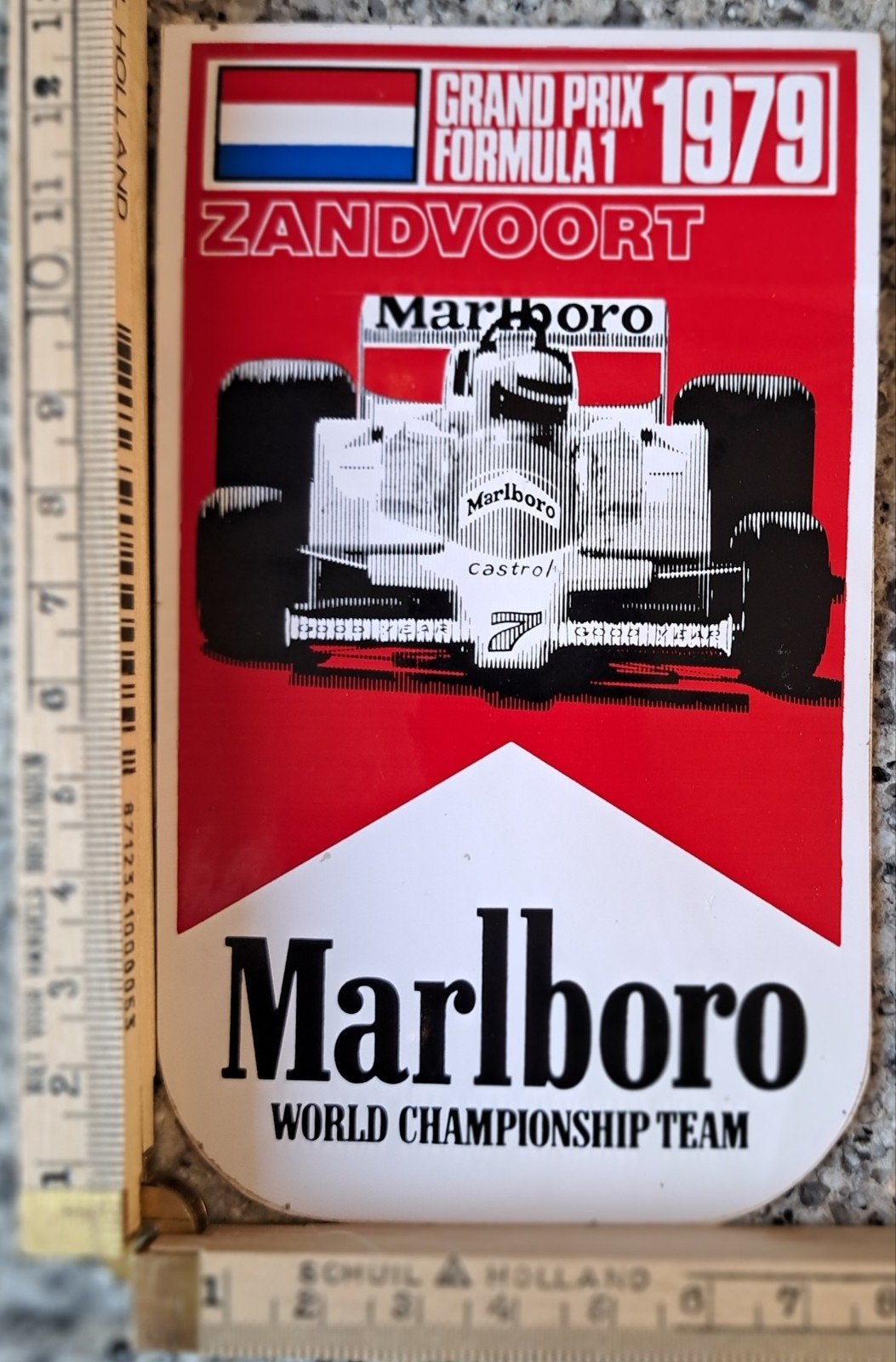 vintage sticker Formule 1 grand prix Zandvoort 1979 Marlboro, Ophalen of Verzenden, Zo goed als nieuw