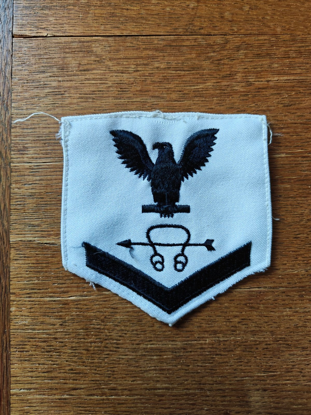 Navy rang patch wit 7, Ophalen of Verzenden, Marine, Amerika, Embleem of Badge