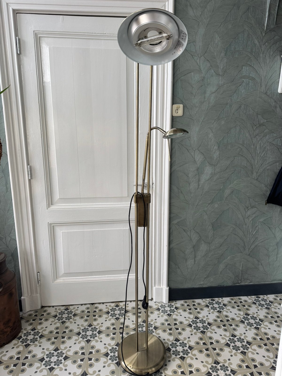 Stijlvolle vloerlamp met leeslamp ineen, Ophalen, Gebruikt, 150 tot 200 cm