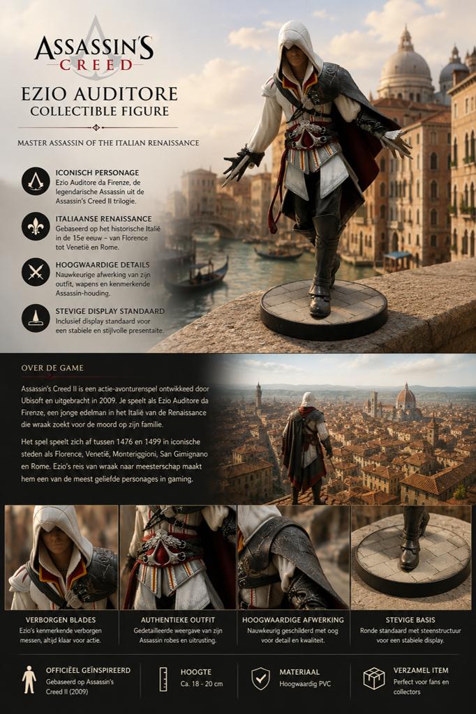 Assassin's Creed Ezio Auditore Collectible Figuur, Ophalen of Verzenden, Zo goed als nieuw