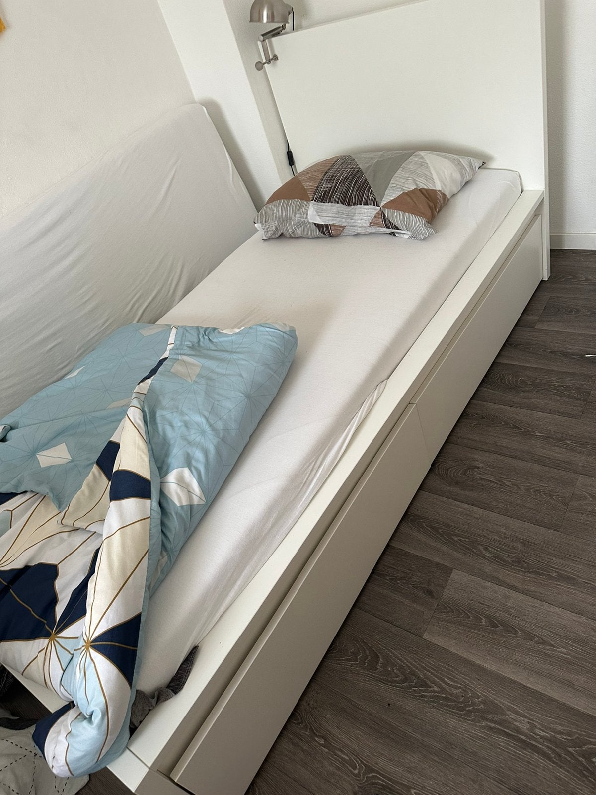 Eenpersoons bed ikea Malm, Ophalen, 90 cm, Eenpersoons, Wit
