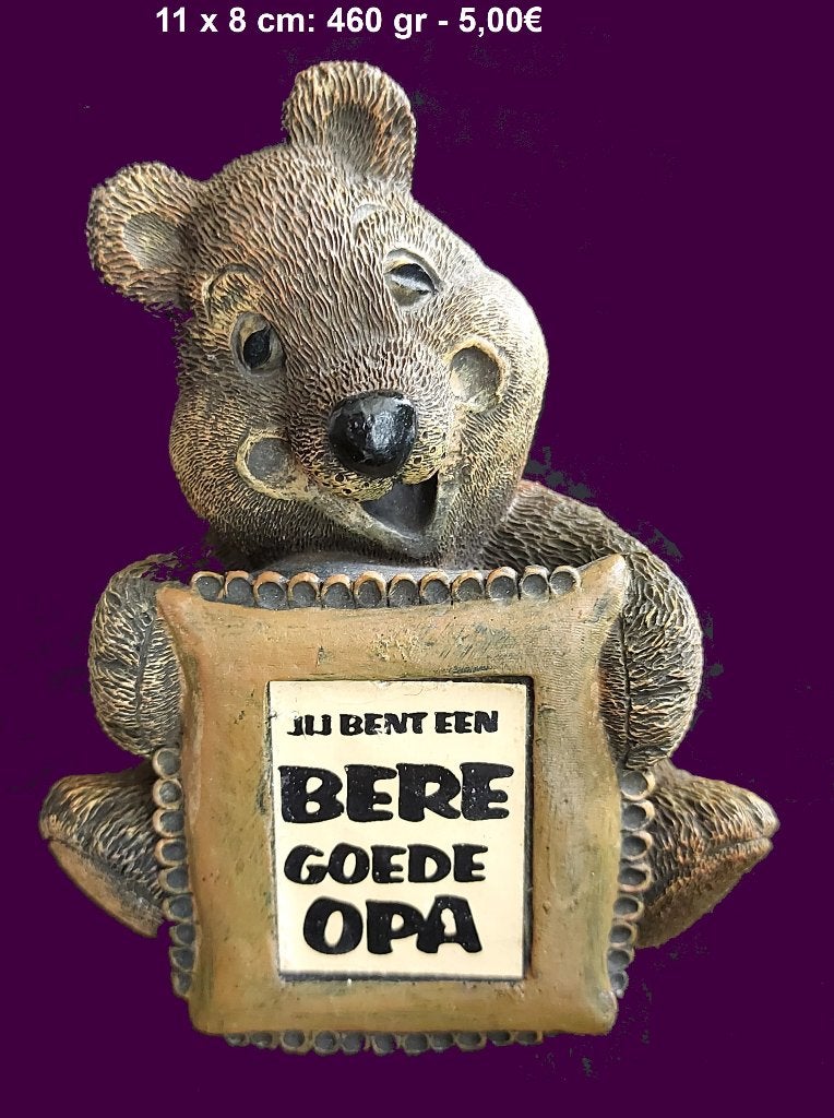 zwaar massief berenbeeldje "Beregoede opa", Ophalen of Verzenden, Zo goed als nieuw, Dier