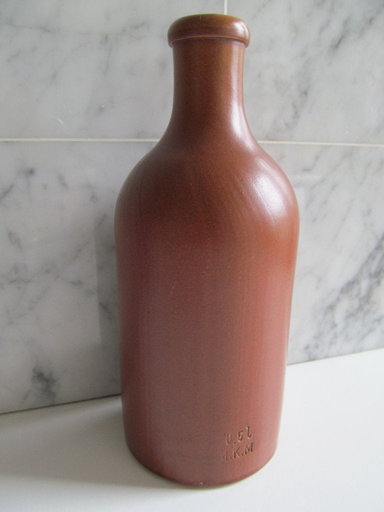 Vintage M.K.M. bierfles, keramiek, Antiek en Kunst, Curiosa en Brocante, Ophalen of Verzenden