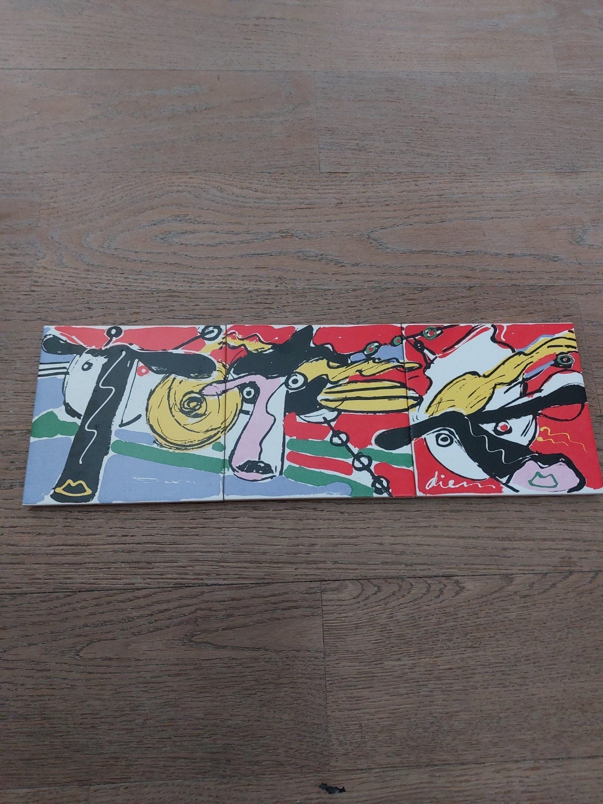 Peter Diem Kunst tegeltableau Koeien, Ophalen of Verzenden