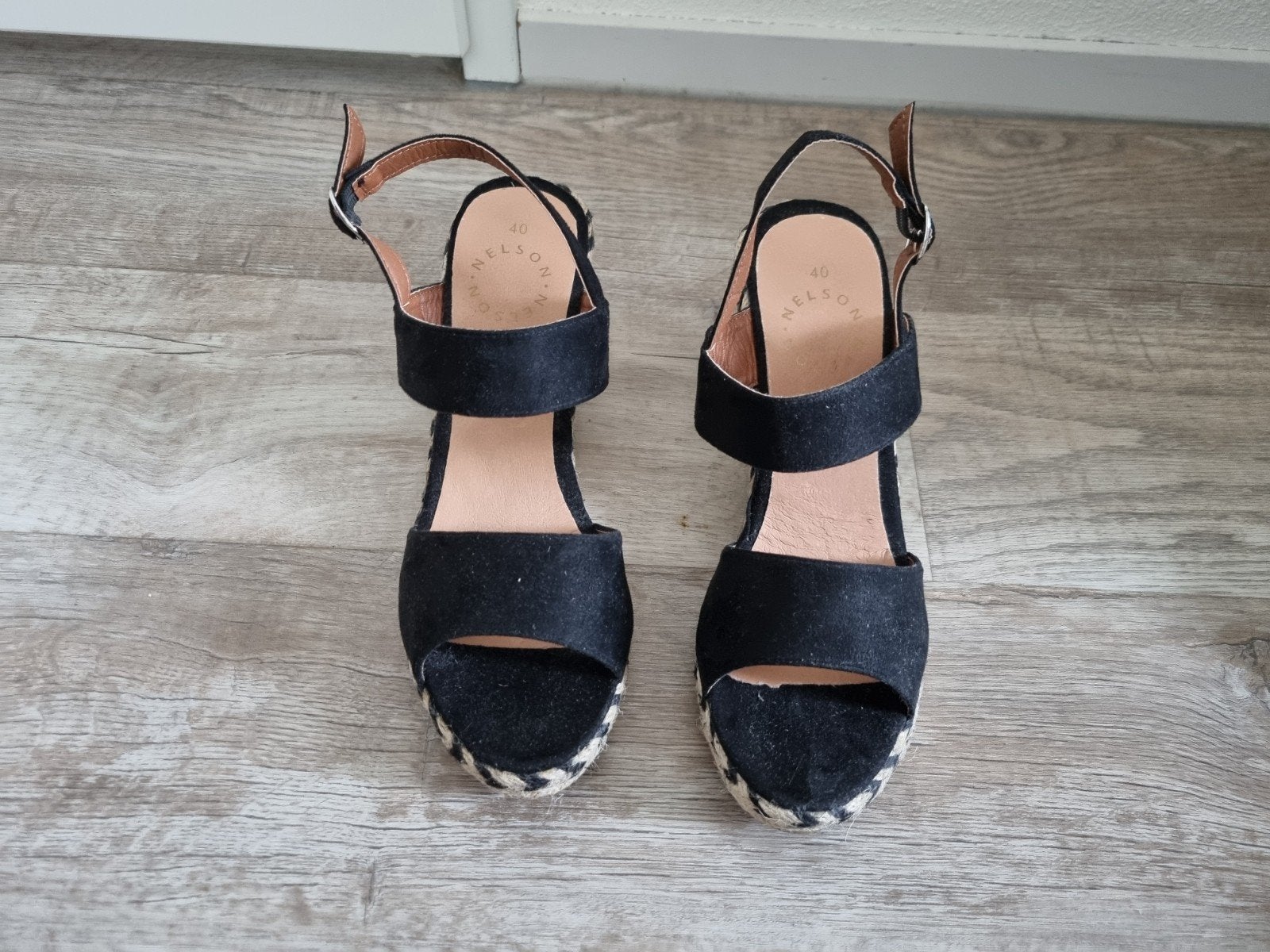 Nelson espadrille sleehakken maat 40, zwart, nieuw, Ophalen of Verzenden, Nieuw, Zwart, Sandalen of Muiltjes