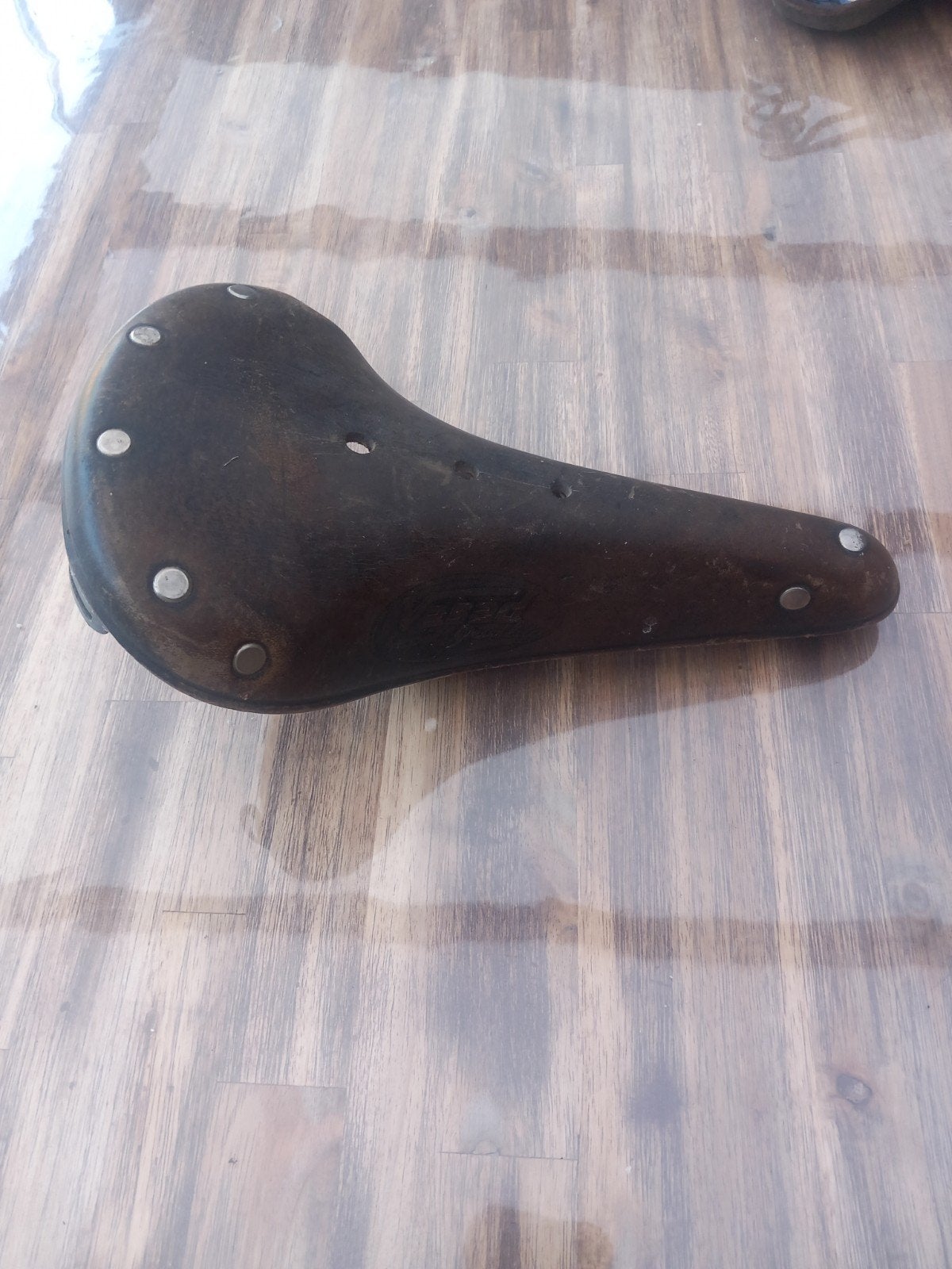 Vintage Vasad Super Quality leren fietszadel., Gebruikt, Leer, Ophalen of Verzenden, Stadsfiets