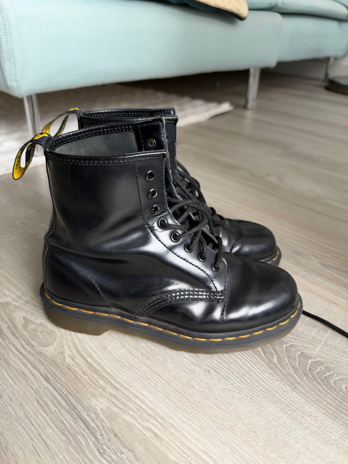 Dr. Martens 1460 Smooth Leren Laarzen 25,5cm unisex, Ophalen, Gedragen, Zwart, Lage of Enkellaarzen