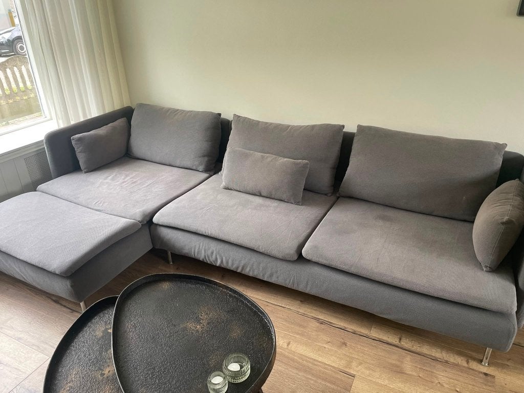 IKEA SÖDERHAMN 4-ZITSBANK, Huis en Inrichting, Banken | Bankstellen, Ophalen, 250 tot 300 cm, Gebruikt, Hoekbank