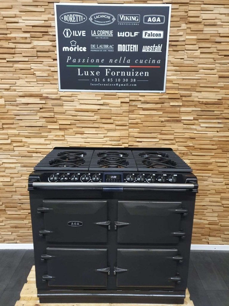 🔥AGA SIX FOUR Fornuis 100cm bruin/ Mocca 4 elektrisch ovens, Witgoed en Apparatuur, Fornuizen, Niet ingevuld, 60 cm of meer, Niet ingevuld
