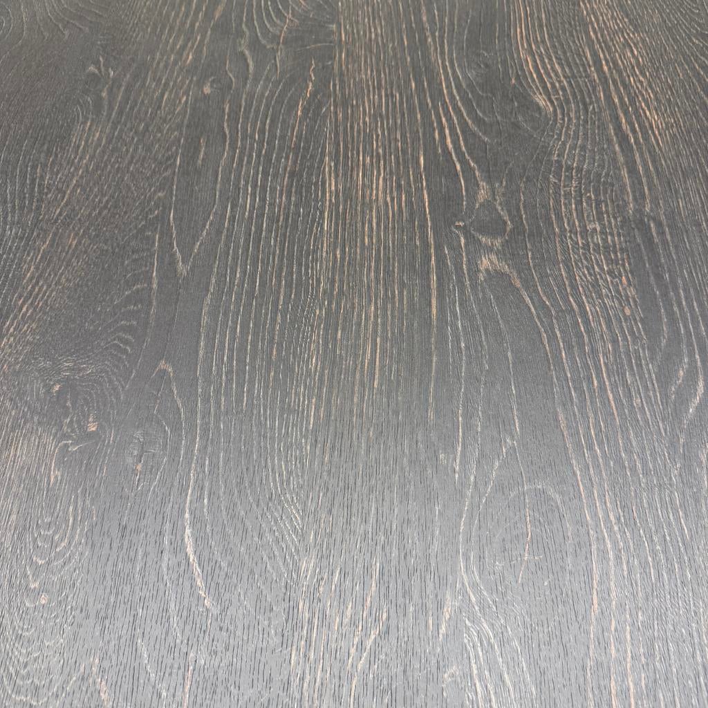 Ronde eettafel HPL eiken print 120cm - Direct Leverbaar, Rond, Ophalen of Verzenden, Zo goed als nieuw, Info@betaalbaar-design.nl
