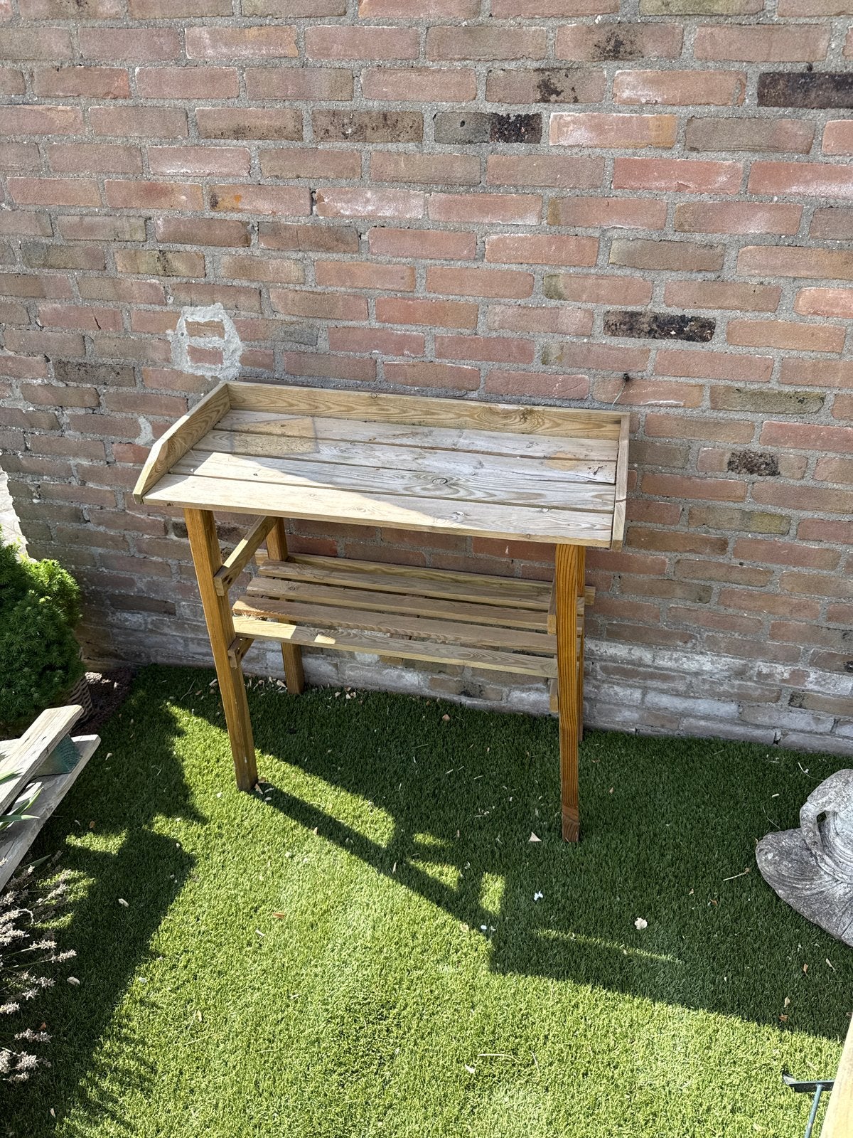 Houten werkbank/plantentafel voor tuin of balkon, Ophalen, Gebruikt, Rechthoekig, Hout