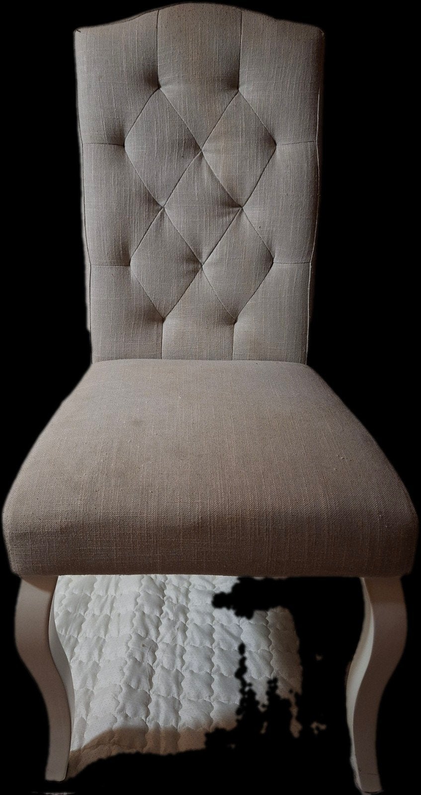 Foto 2 van 6 Landelijke Eetkamerstoelen Beige Wit - Gebruikt