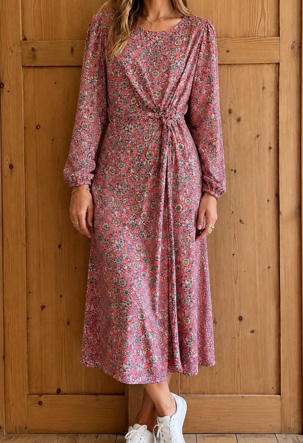 Viscose jurk van Zara maat S., Verzenden, Zo goed als nieuw, Maat 36 (S), Onder de knie