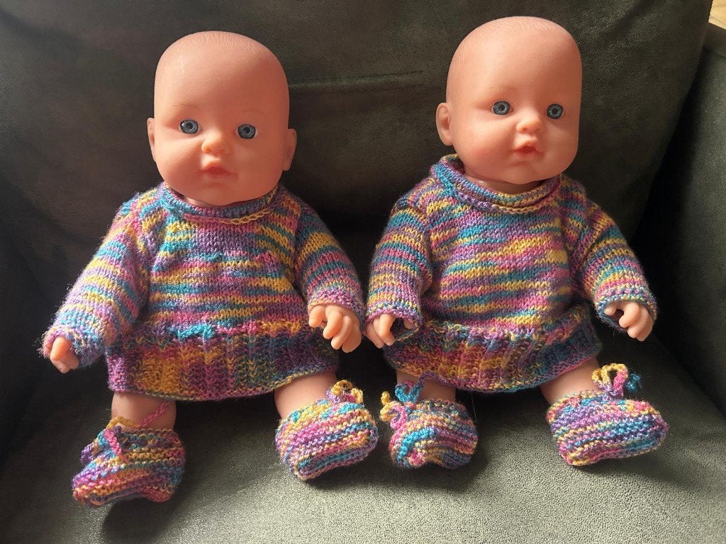 Tweeling poppen, Ophalen of Verzenden, Gebruikt, Babypop