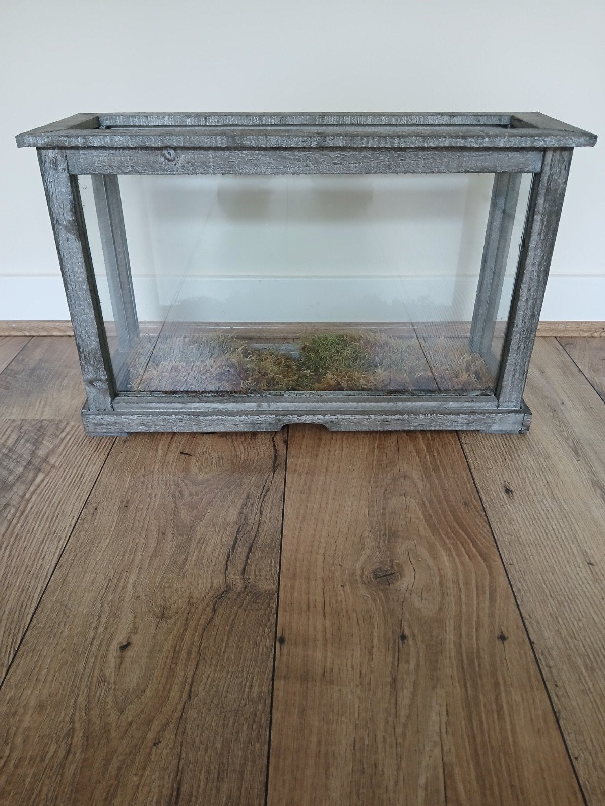Decoratieve Houten Vitrine van Glas, Ophalen, Hout, Gebruikt, Landelijk