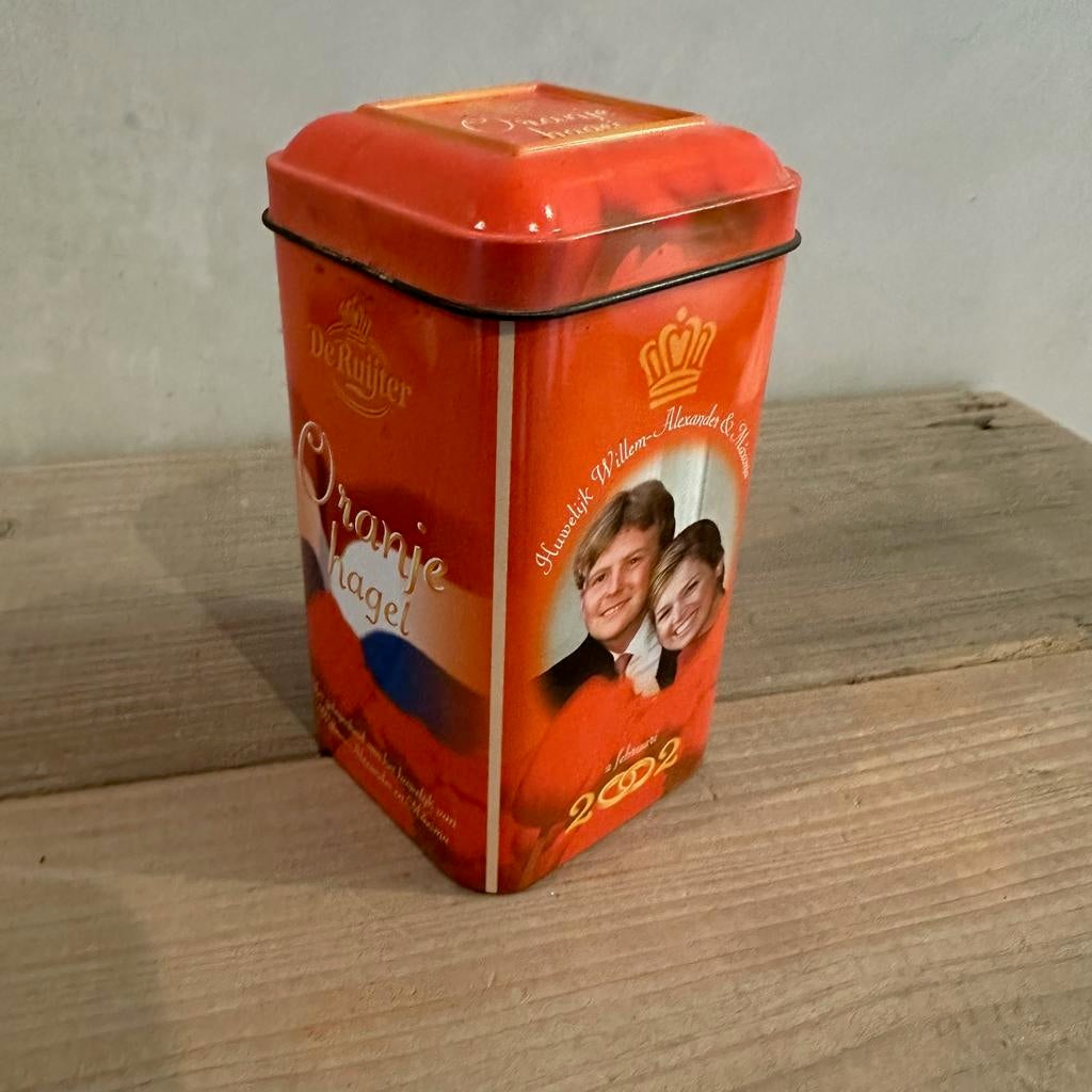 De Ruijter blikje, oranje, huwelijk Willem Alexander Maxima, Ophalen of Verzenden, Zo goed als nieuw, Overige