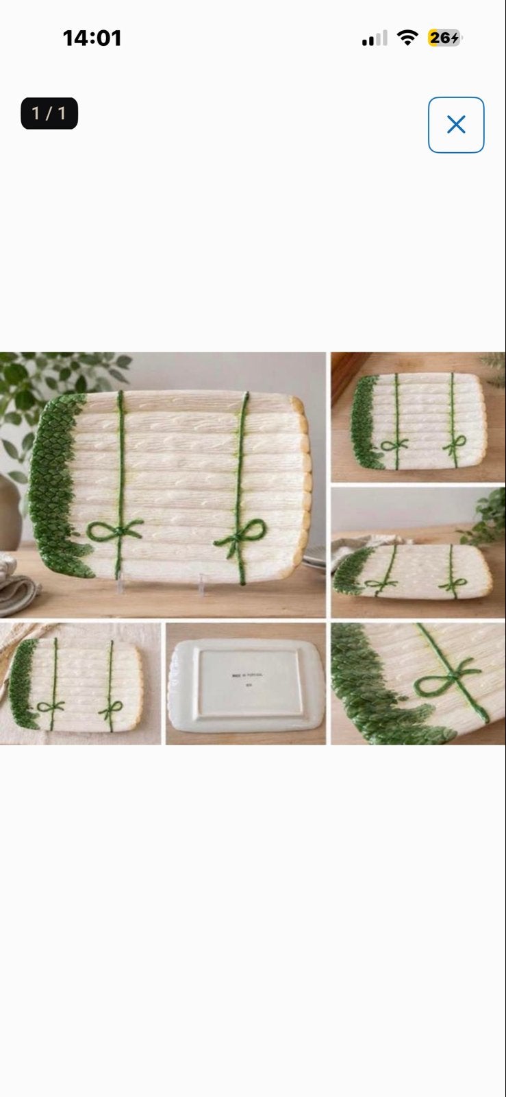 Keramieken schaal met asperge design, Huis en Inrichting, Keuken | Servies, Keramiek, Ophalen of Verzenden, Overige stijlen, Schaal of Schalen