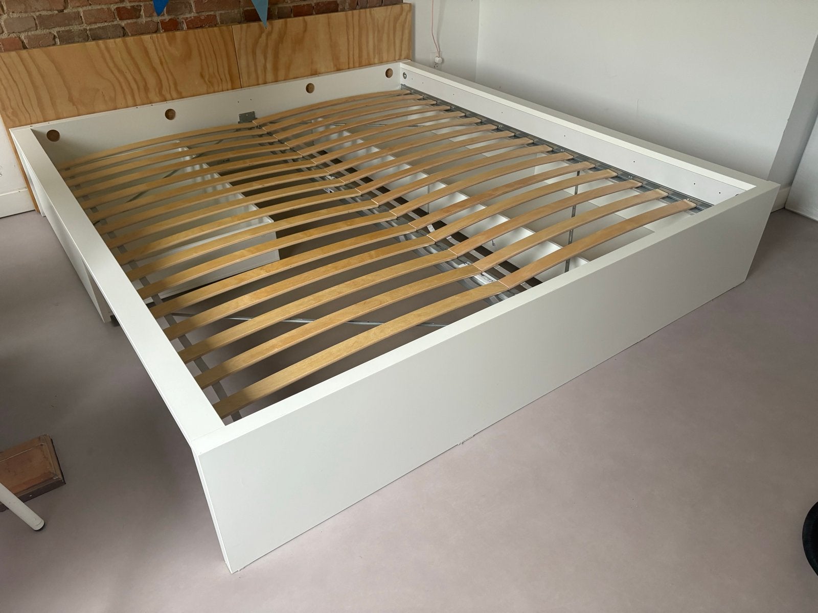 IKEA MALM Bed 180x200 (excl. matras), Ophalen, Gebruikt, Wit, Tweepersoons
