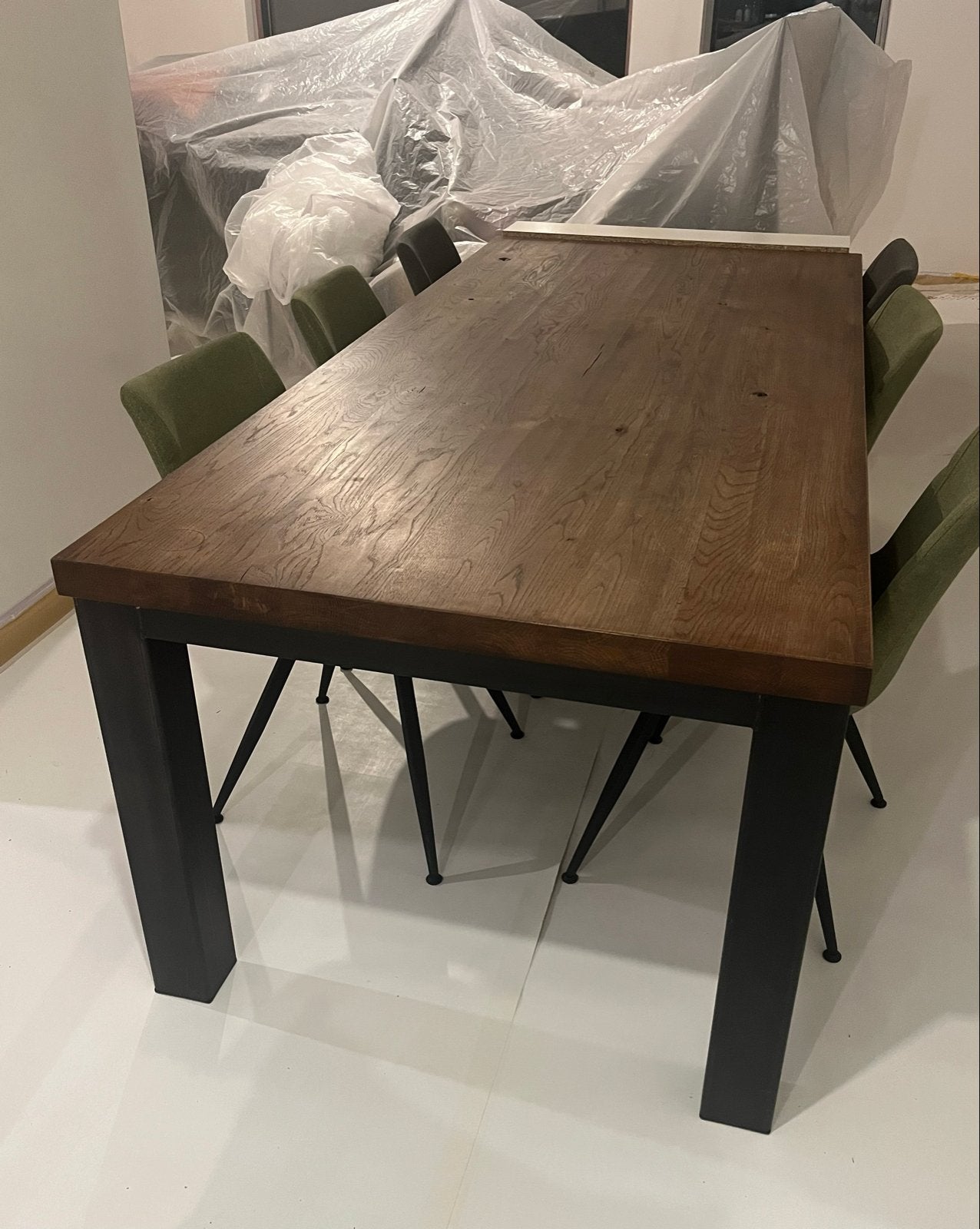 Houten Eettafel De Bommel Rustiek Eiken, 220x100cm, Gebruikt, 100 tot 150 cm, Eikenhout, 200 cm of meer