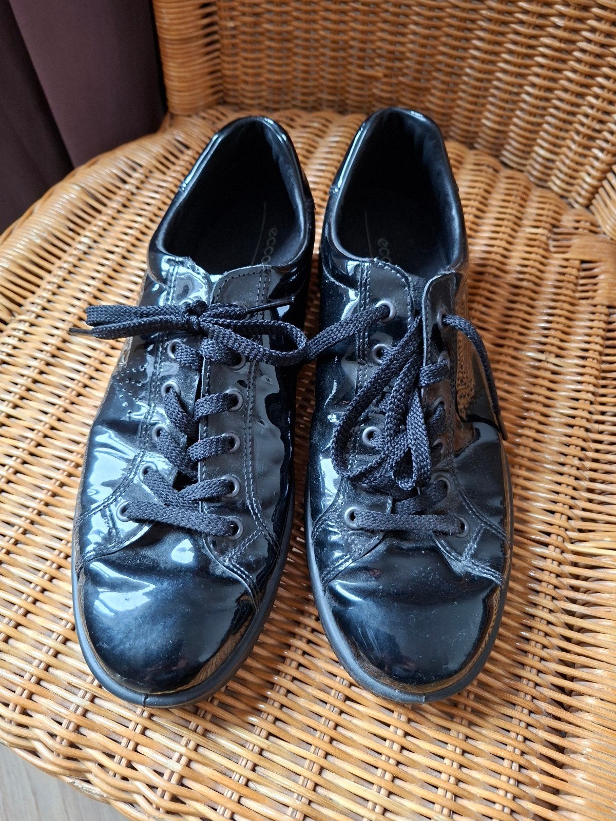Ecco lakleren, Ophalen, Ecco, Zwart, Sneakers of Gympen