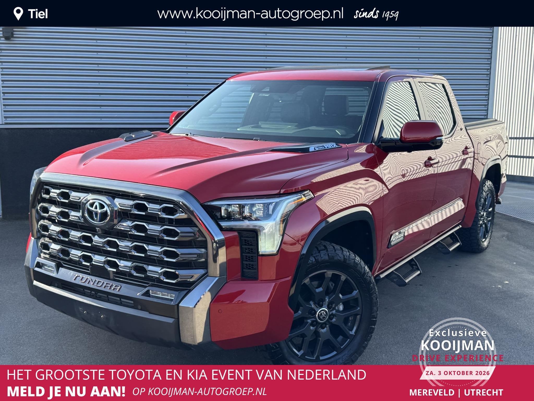 Toyota Tundra 3.5L Hybrid Platinum Crew Max Full-option! 5-Z, Auto's, Dealer onderhouden, Stof, Gebruikt, Overige brandstoffen