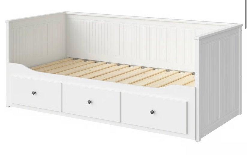 Hemnes bedbank ikea, Ophalen, Gebruikt, Wit, Tweepersoons