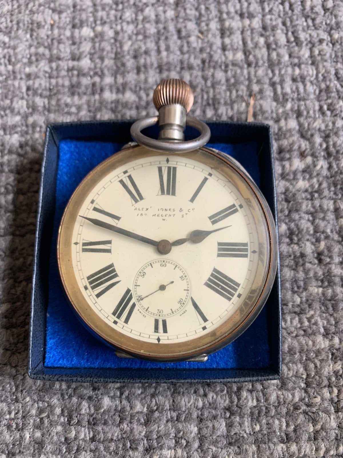 Groot Engels rijtuig horloge, Overige merken, Zakhorloge, Staal, Verzenden