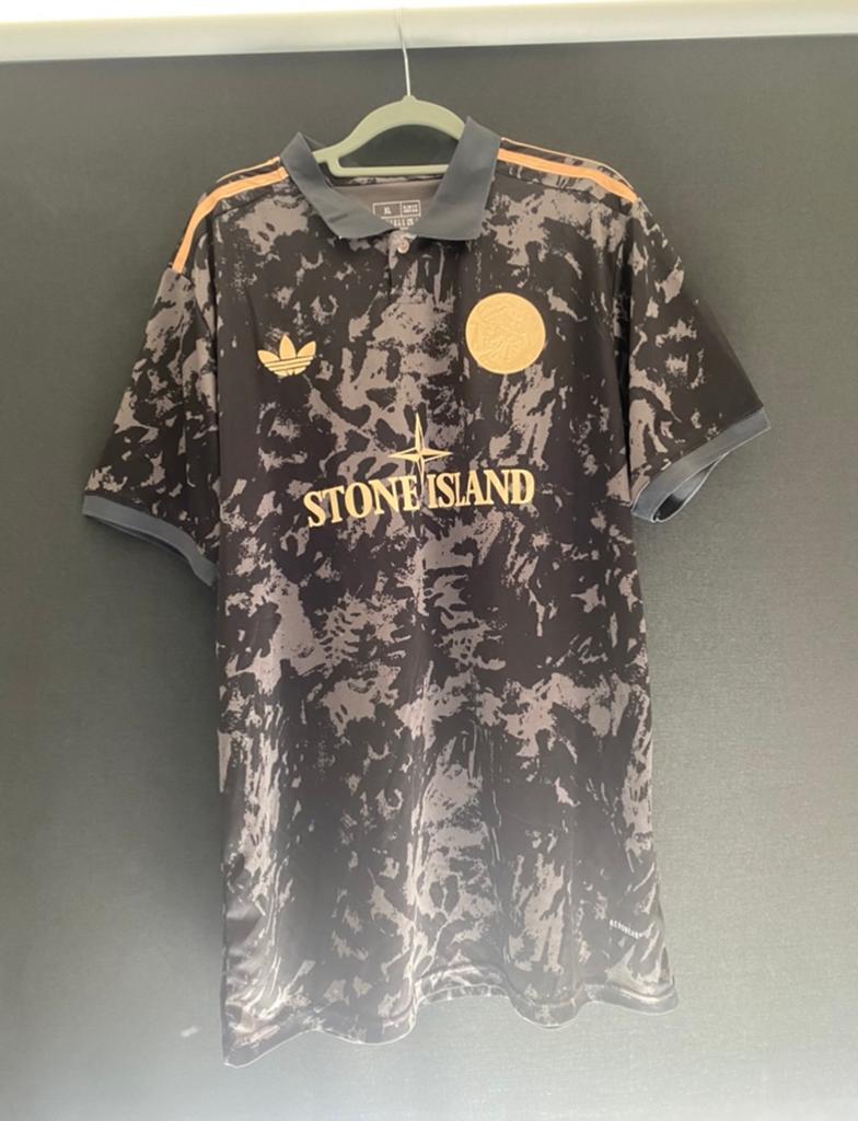Ajax shirt Stone Island, Sport en Fitness, Voetbal, Maat L, Verzenden, Zo goed als nieuw, Shirt