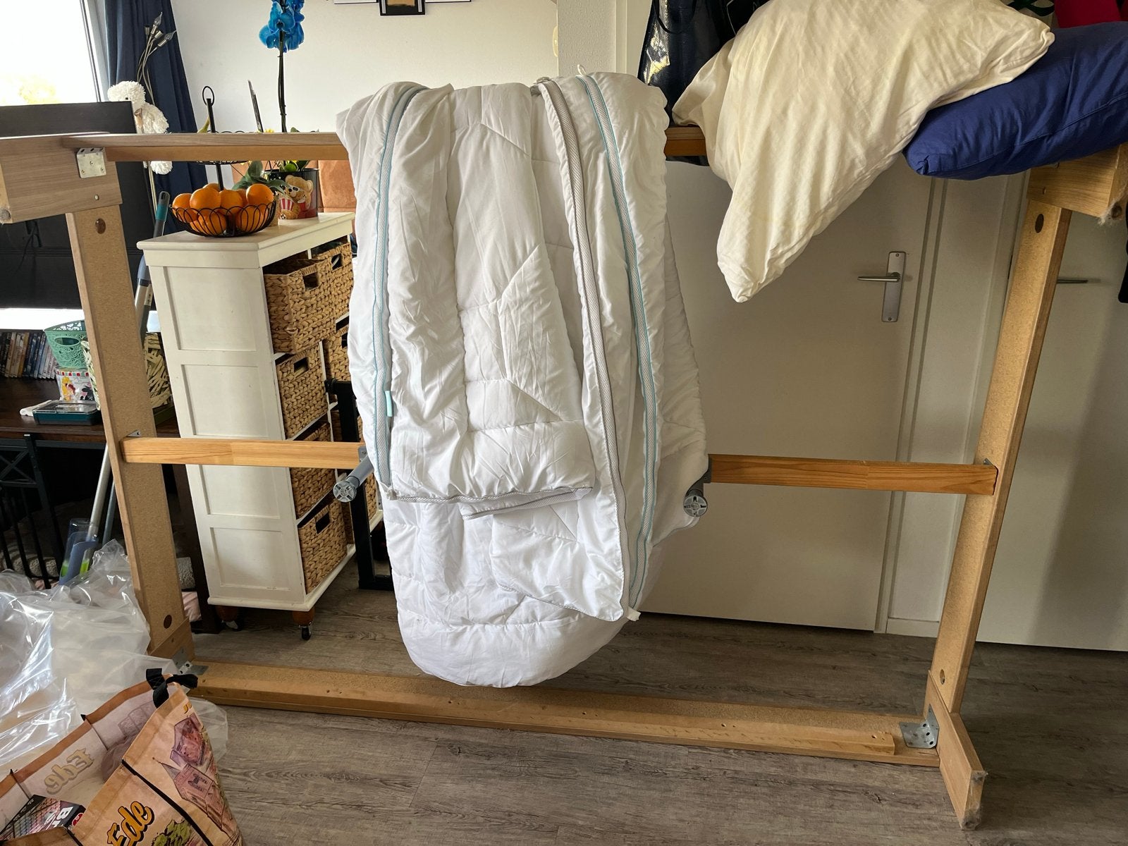 Bed 140x200 met nieuwe IKEA lattenbodems, Ophalen, Tweepersoons, 140 cm, 200 cm