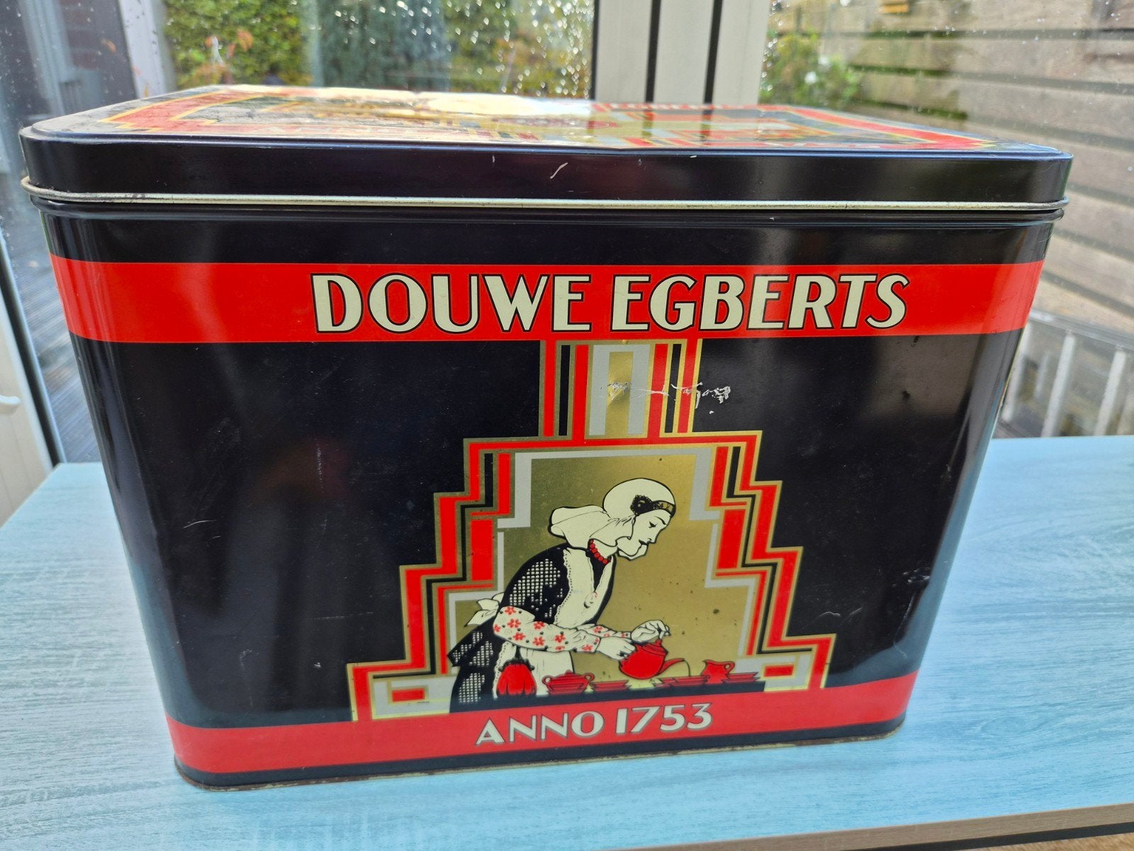 Heel groot Douwe Egberts blik, Verzamelen, Ophalen, Gebruikt, Koffie, Douwe Egberts