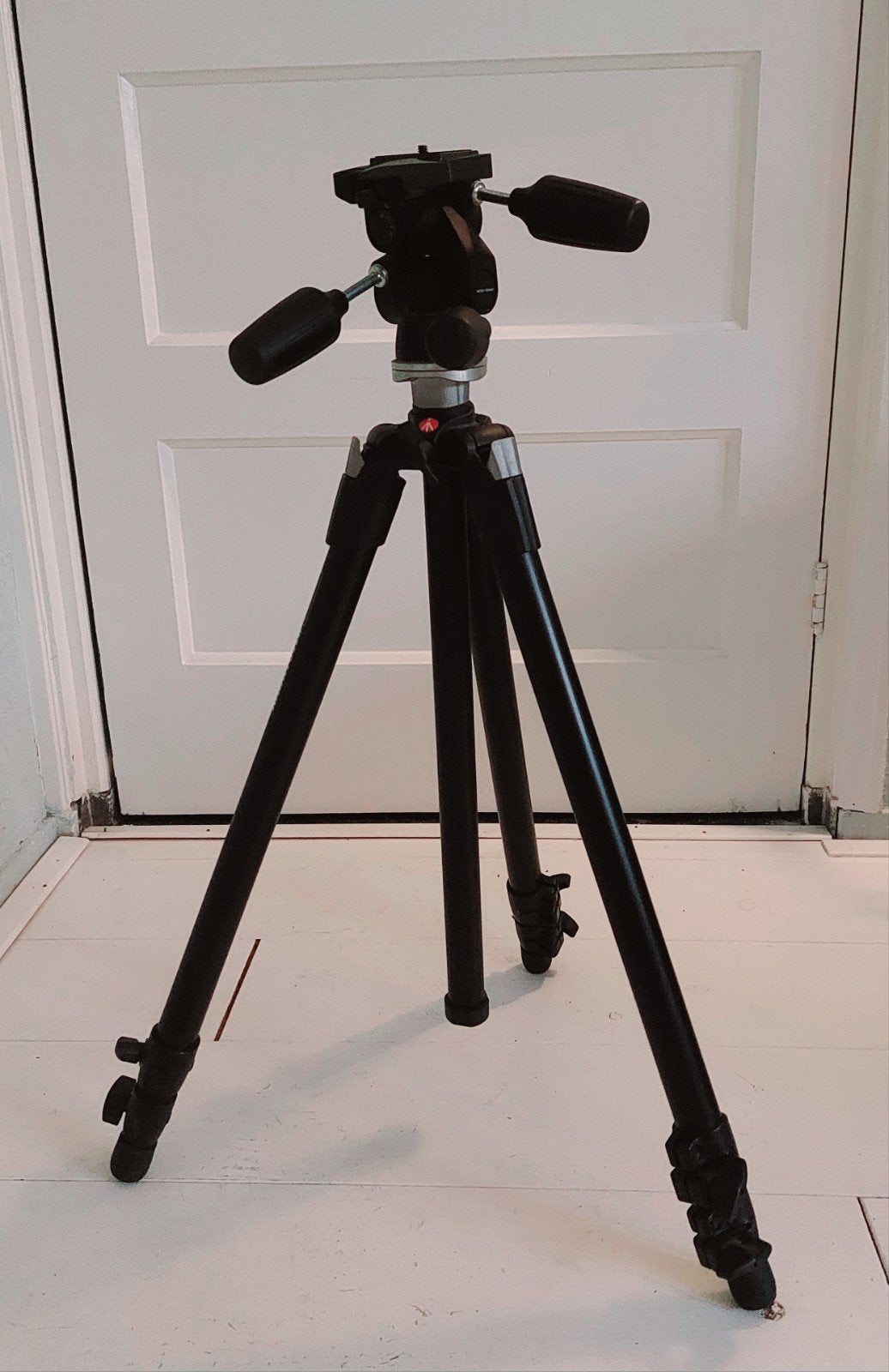 Manfrotto 055XDB statief met 804RC2 statiefkop, Ophalen, Gebruikt, Driepoot, 150 tot 175 cm