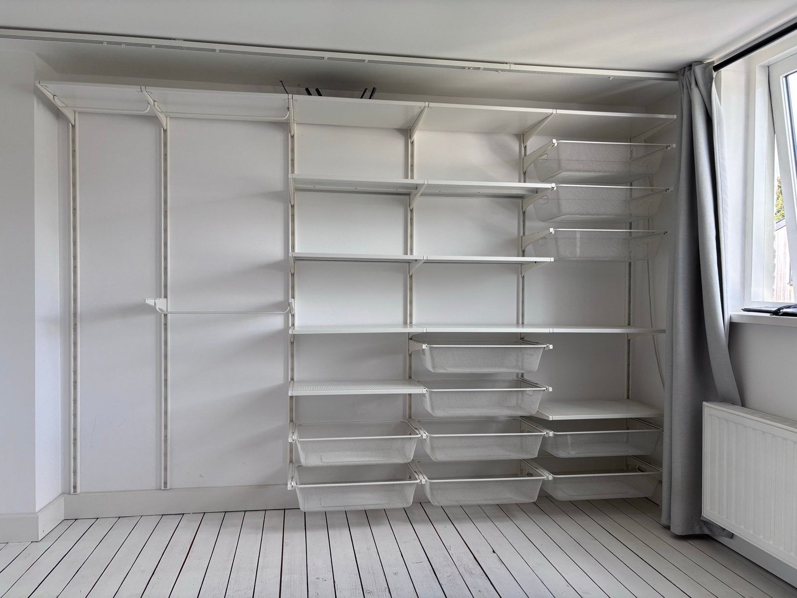 IKEA Boaxel Opbergkast met Gordijntjes, Huis en Inrichting, Ophalen, Met plank(en), Gebruikt, 200 cm of meer