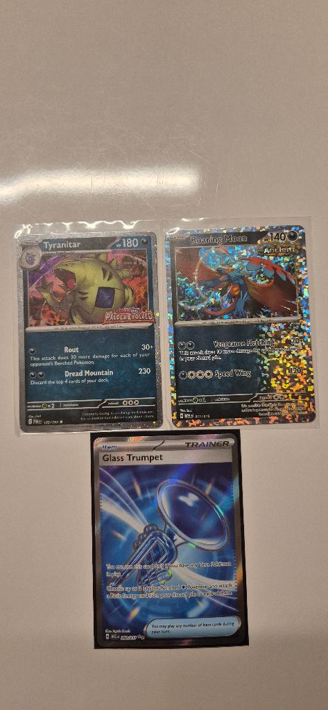 Tyranitar/ Roaring Moon/ Glass Trumpet, Ophalen, Nieuw, Losse kaart, Foil